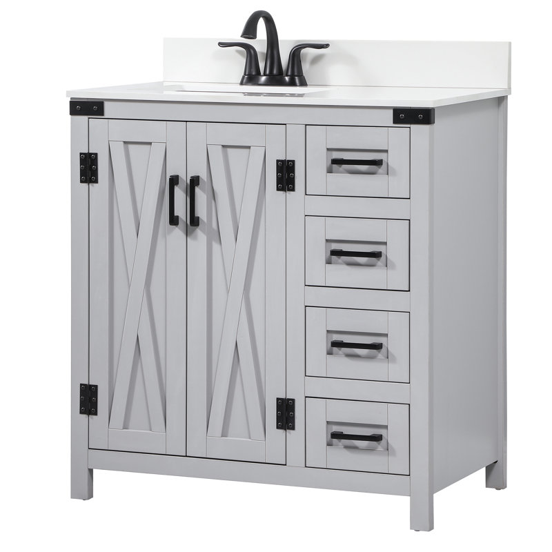 Ensemble de meuble-lavabo simple 32 po Slayton, Gris