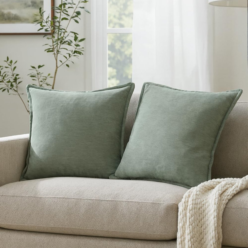 Paquet de 2 coussins décoratifs en duvet artificiel ultra-doux 20 x 20