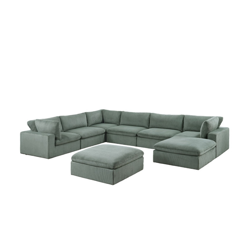 Canapé moderne modulaire en velours côtelé Yohan