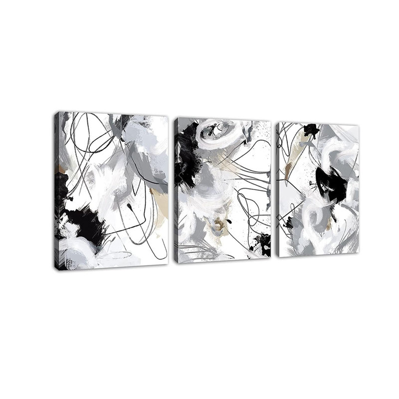 Abstract Canvas Wall Art For Bedroom Bathroom Living Room Wall Deco Grey Modern Abstract Canvas Pictures Abstract Prints Artwork Home Office Wall Decoration 3 Pieces