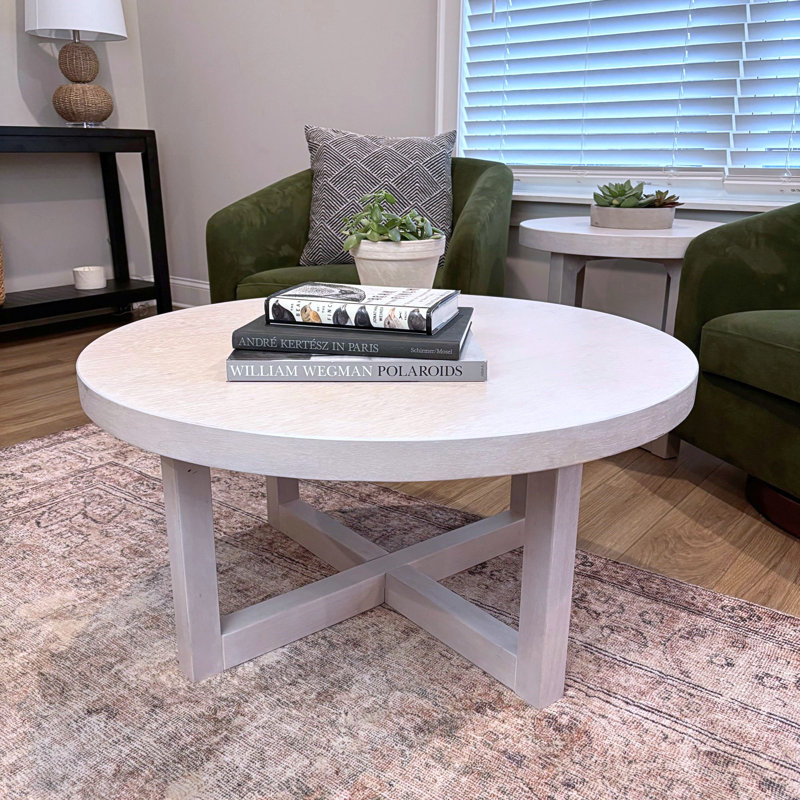 Table basse Adelia, Blanc délavé