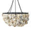 Lustre en métal et coquille d'huître drapée