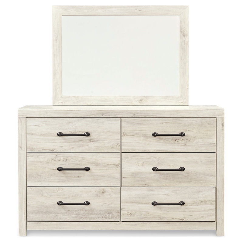 Lit de rangement, commode, miroir et table de chevet Cambeck, Lit simple