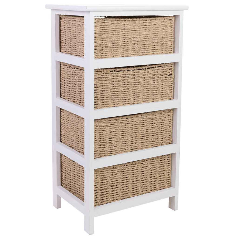 Brianne 40 cm W Chest of 4 Drawers, White/Brown