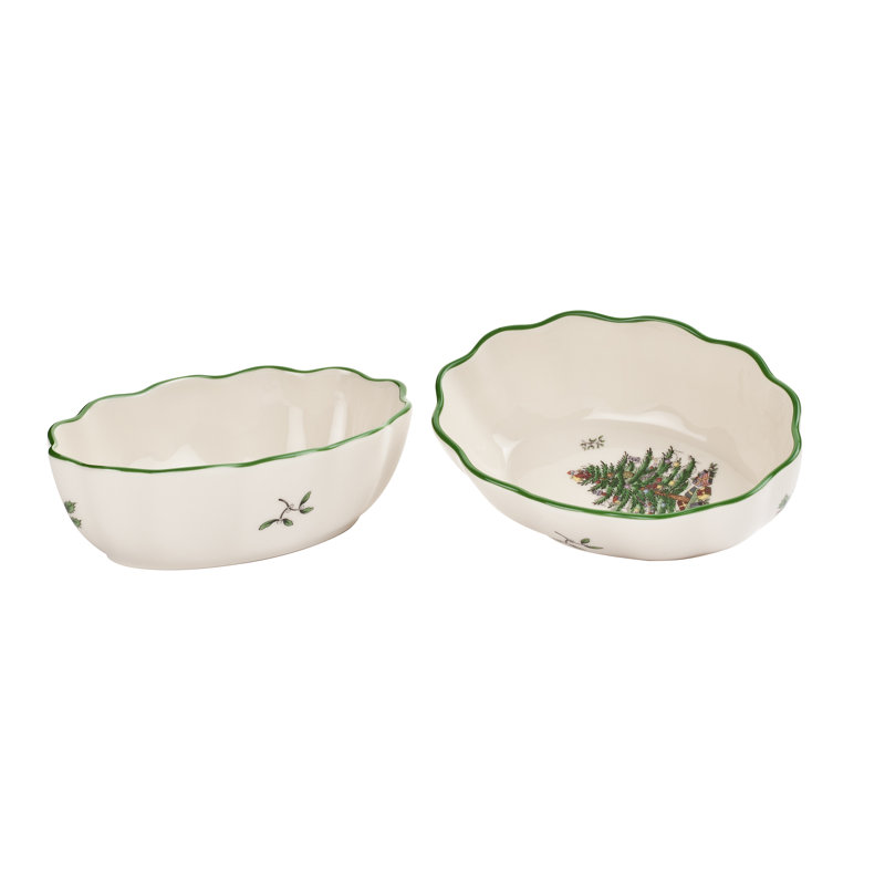 Christmas Tree Serve Fluted Dish