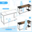 Bureau d'ordinateur, bureau à domicile avec tablettes de rangement, table d'écriture d'étude, bureaux et poste de travail pour le travail à domicile, bois et métal-1525138231
