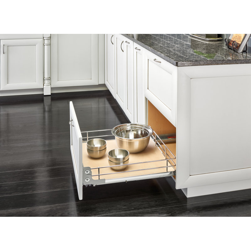 Rev-A-Shelf Solid Surface Pull Out Organizer Shelf with Soft Close, 11.69" W, Gray