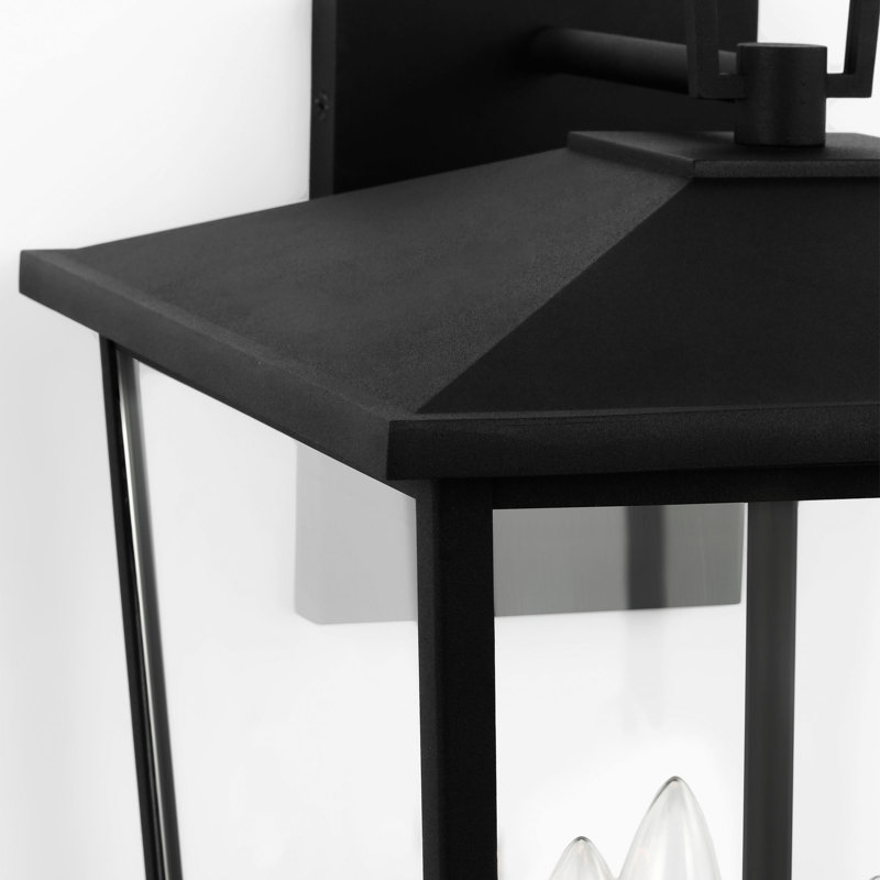 Très grande lanterne Linton de Génération Lighting , Noir texturé, H 25,625 po x l 12 po x P 12,75 po, 4