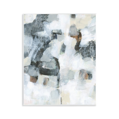 Art mural gris et blanc à motif abstrait par Melissa Wang