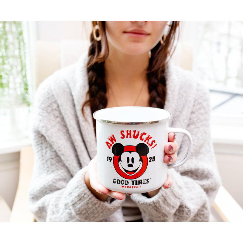 Tasse de camping en céramique «Aw Shucks» Disney Mickey Mouse | Peut contenir 20 onces