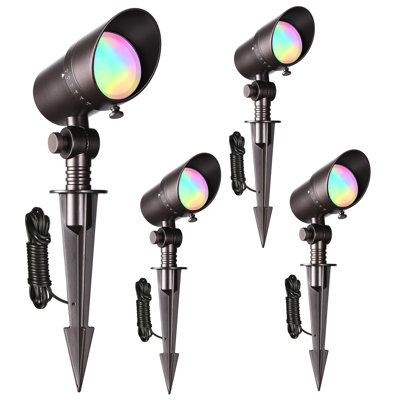 5CCT Low Voltage Integrated LED Landscape Spotlight with 15°-60° Beam, 12-24V AC/DC, Modern Oil-Rubbed Bronze Aluminum Spot lights