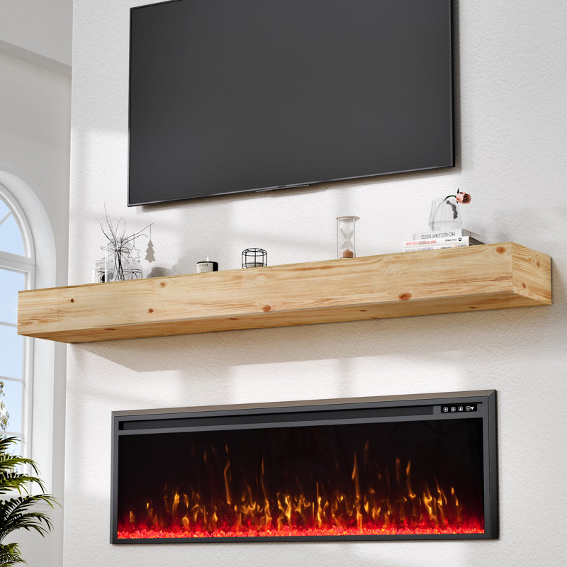 Fireplace Mantel, 72", Natural Wood