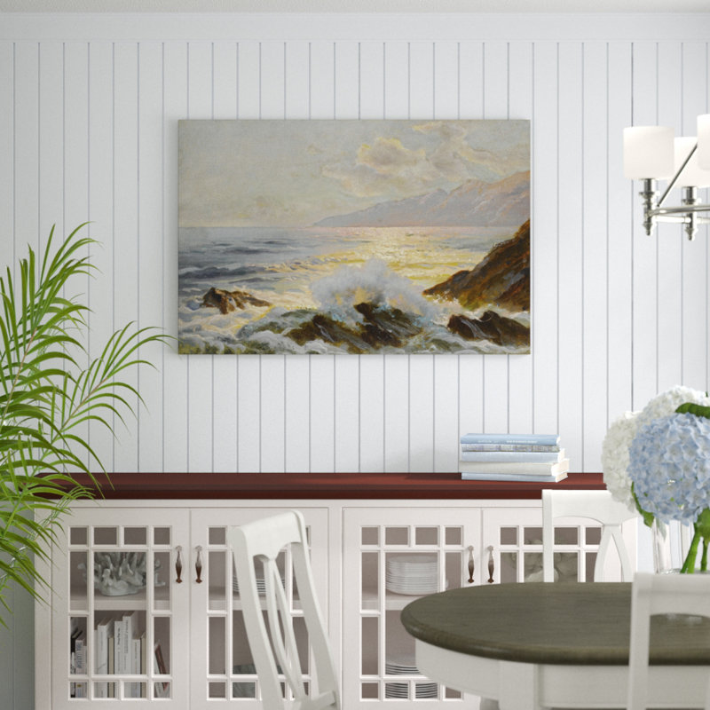 «Main Seascape II», peinture sur toile, H 32 po x l 48 po
