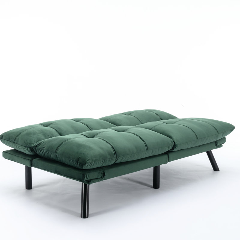 Lit convertible pour lit simple, petit espace, bois de pin blanc, rembourrage en mousse, accoudoirs et dossier réglables, lit simple tapissier moderne de poids maximal de 800 lb, housse lisse,