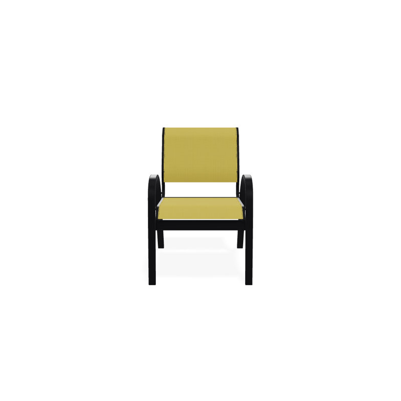 Chaise de patio empilable Hiraku, Jaune 43D, Noir texturé