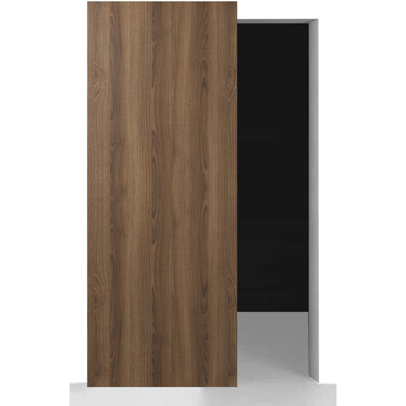 Porte de grange coulissante avec panneau de base et panneau de base Optima, 27 po x 79,37 po, Pacane