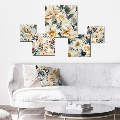 Ensemble d'art mural floral 5 pièces