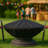 Claire Black Solid Fire Pit Cover with Drawstring Closure - 30"-990229839-990229846