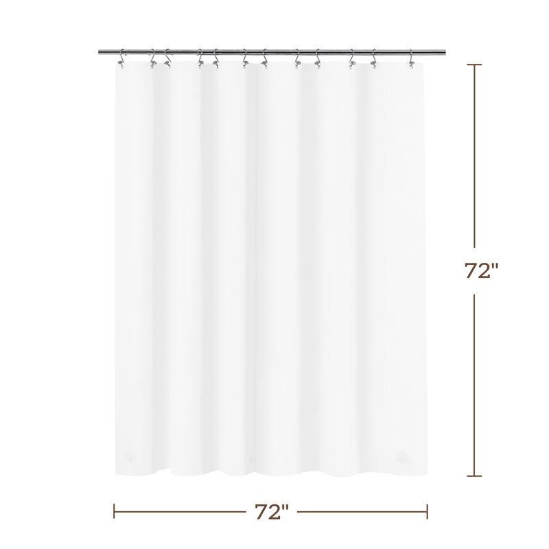 Waterproof Lightweight PEVA Shower Curtain Liner, 72"H x 72"W, Frost