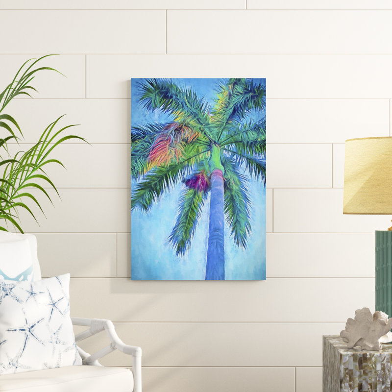 «Royal Palm Caribbean I», peinture sur toile, H 36 po x l 24 po, Toile tendue