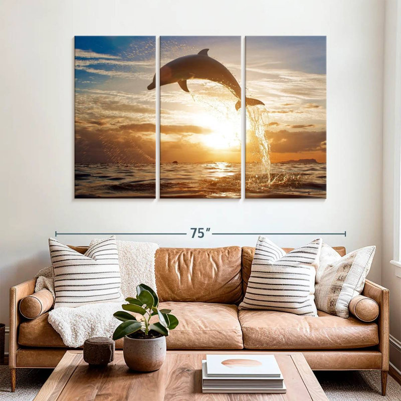 Brampt Dolphin Jump Silhouette, 42" H x 65" W