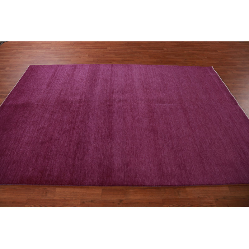 Vegetable Dye Violet Solid Gabbeh Persian Area Rug 6x9