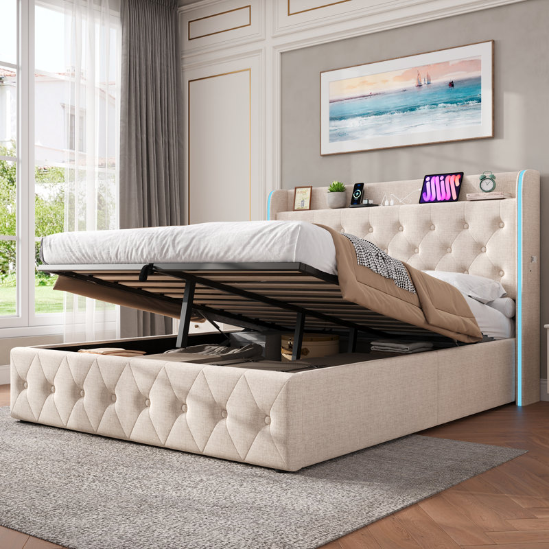 Metal Ottoman Storage Bed
