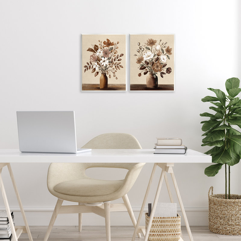 Ensemble de 2 plaques murales Moka Bouquet Vases, design par Kristen Dalpiaz