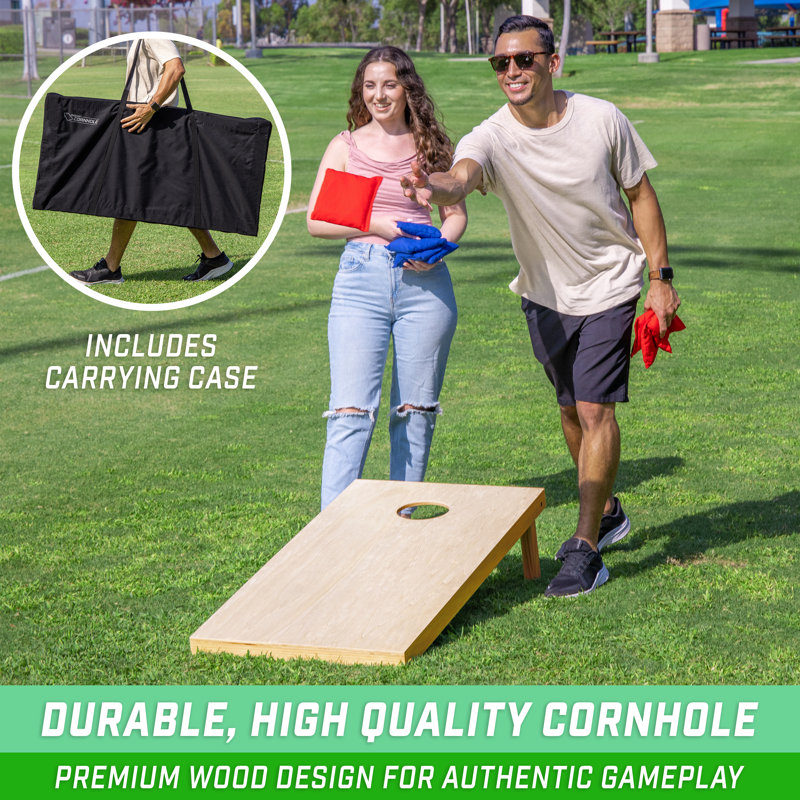 Ensemble de cornhole en bois massif de qualité supérieure GoSports - 4 pi x 2 pi