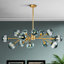 Spoffo 15 Light Sputnik Sphere Chandelier Kitchen Island Pendant Lamp With Glass Lampshade-699826903