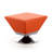 Diamond 20" Modern Vegan Leather Upholstered Metal Swivel Ottoman in Orange-672382665