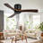 42 in. 3 - Blade Flush Mount Ceiling Fan with Remote, Reversible DC Motor, 6 Speeds, Black -447895054