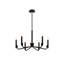 Lustre 6 lumières 24 po - noir mat avec finition en laiton Bedford Bedford-1019002117-1019002116