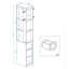 Armoire de rangement mince de 73 po de hauteur, armoire de rangement multimédia à 3 niveaux avec 3 tiroirs et 2 crochets, étagères de rangement pour bibliothèque, CD, DVD, armoire de rangement console de jeu - blanc antique