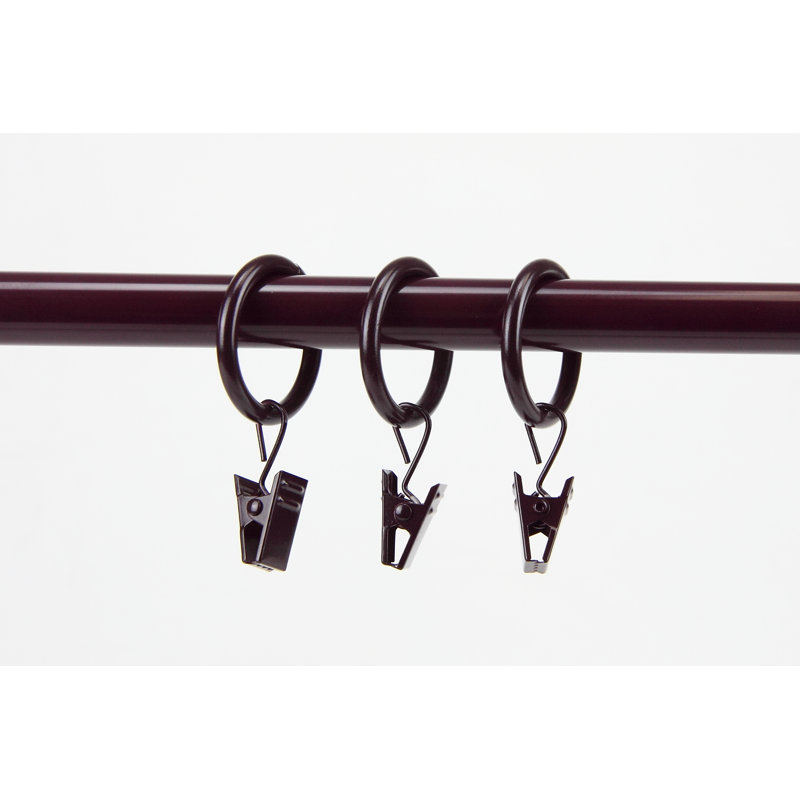 Steel Curtain Rings, 1" Diameter, Mahogany
