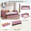 Upholstered Daybed With Ergonomic Design Backrest And 2 Drawers-957859274