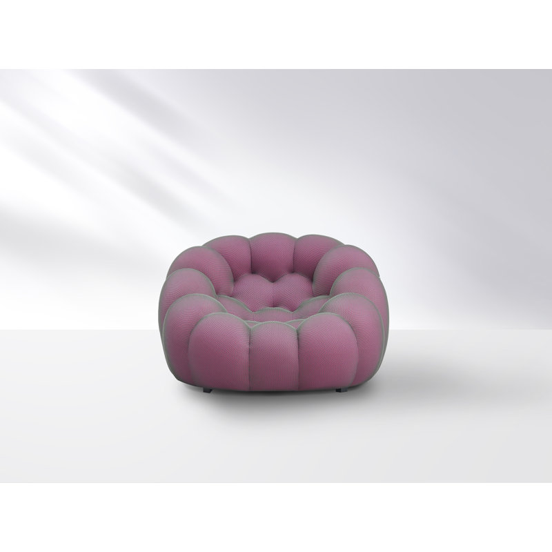 Osirys Upholstered Club Chair, Purple Polyester Blend