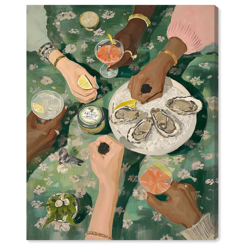 Impression sur toile «Oyster Social» par Art Remedy, H 24 po x l 20 po, Toile tendue avec châssis