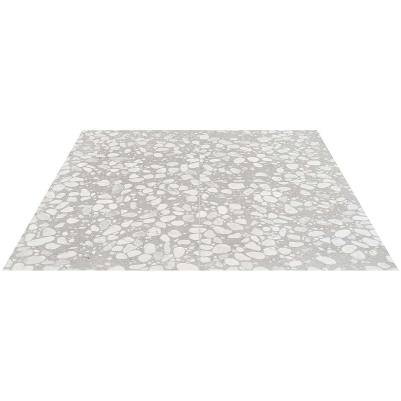 Terrazzo Italy Sacra 24x24 Honed Marble Tile, Sacra Grigio Gray