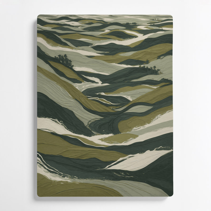 Paysage abstrait 58, art mural gris en métal, H 16 po x l 20 po