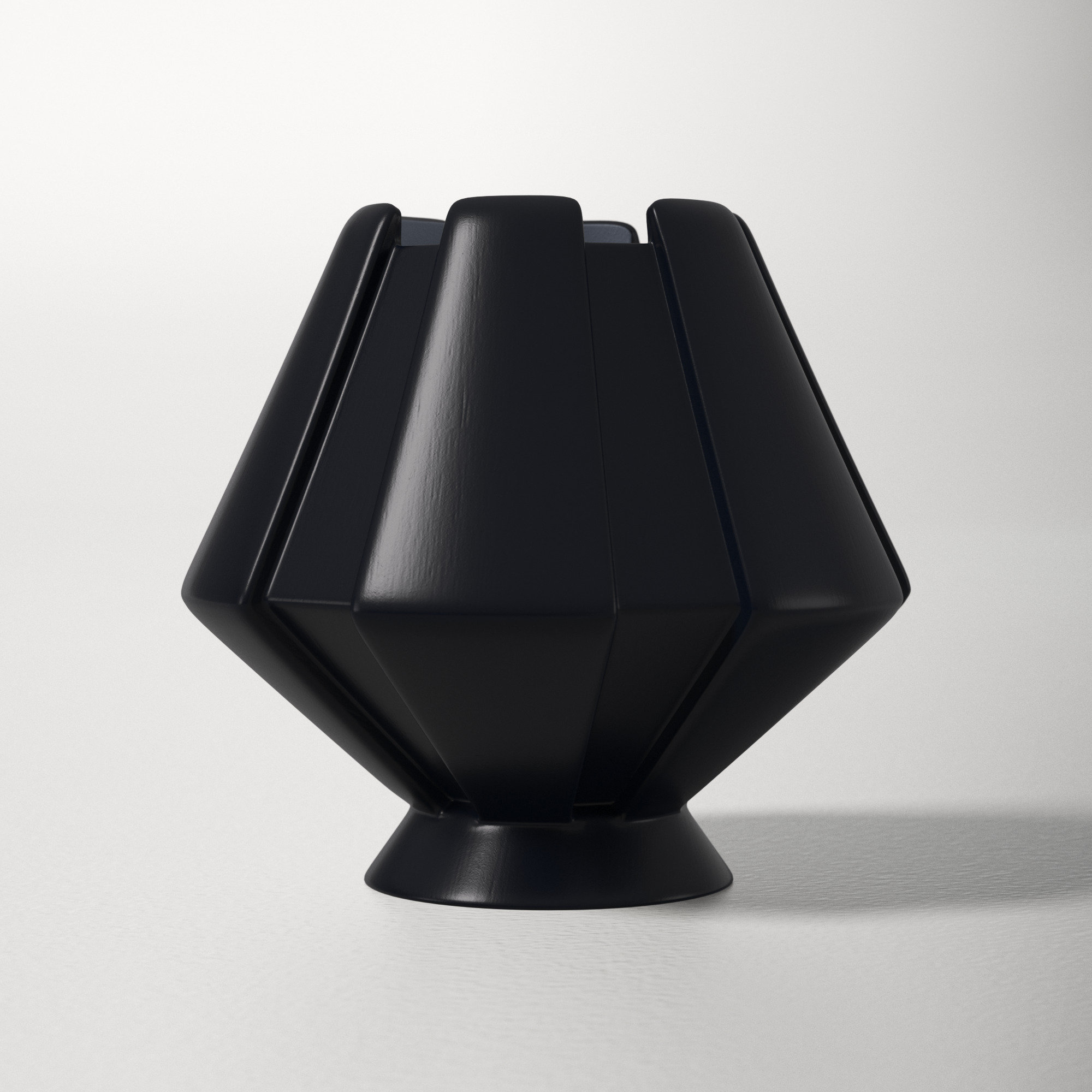Percy Ceramic Novelty Lamp, Incandescent, Carbon Matte Black