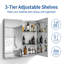 30X26 Inch Double Door Mirror Aluminum Medicine Cabinet Surface Mount Or Recessed Bathroom