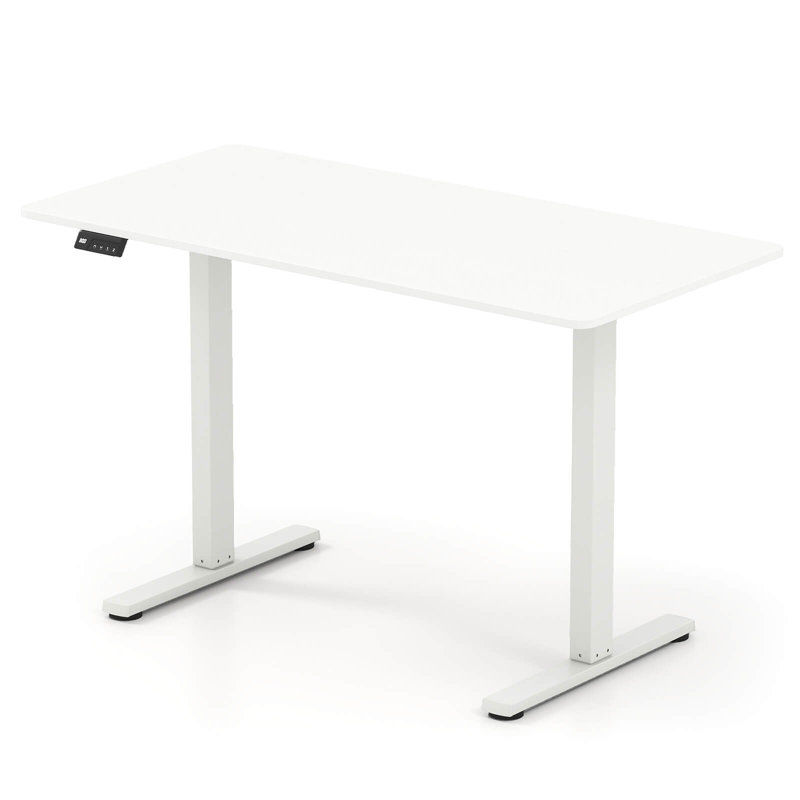 48” x 24” Electric Standing Desk with LED Display 2 Memory Height Settings for Home White, White/White