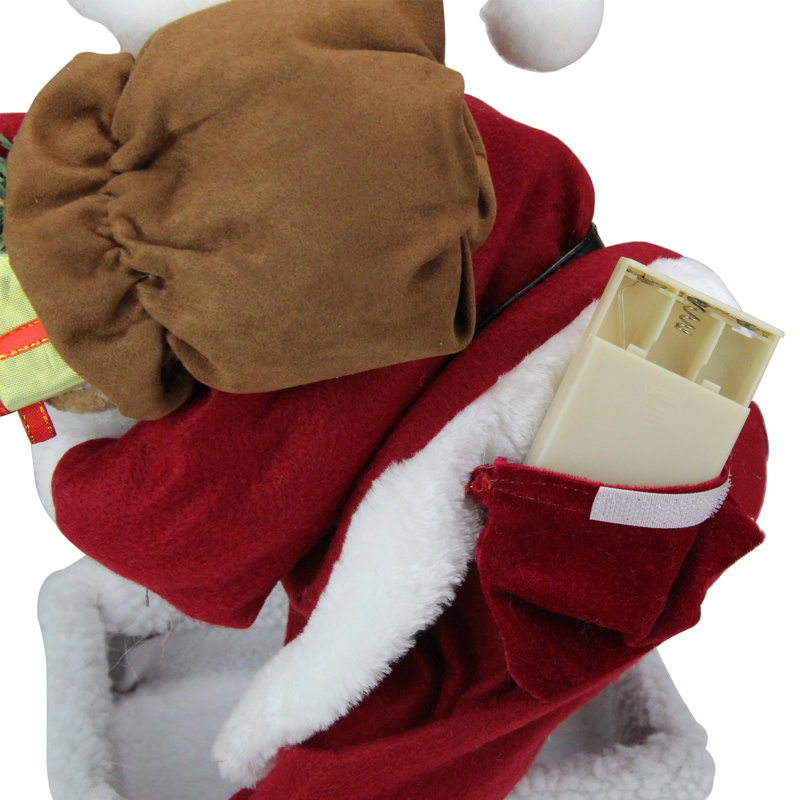 Décoration de Noël père Noël rouge et blanc 16,5 po