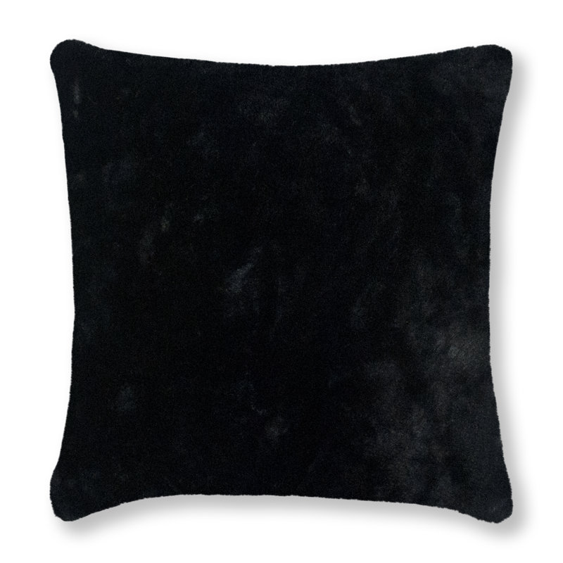  Fury Tail Faux Fur Throw Pillow, Black