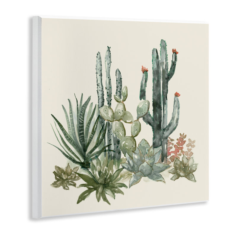 Plaque murale Mojave Green Succulents, design par Nan