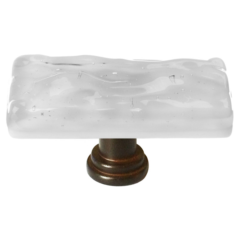 Skinny Glacier 2" Length Rectangle Knob, Oil Rubbed Bronze, Blue Grey