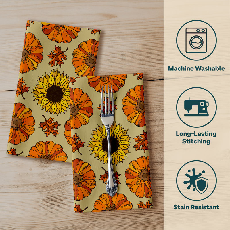 Polyester Floral Square Napkin