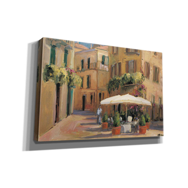 «Cafe Bordeaux» par Allayn Stevens, art mural sur toile, H 12 po x l 18 po x P 0,75 po