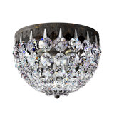 Petit Crystal 5 Light 12in x 6.5in Flush Mount in Polished Gold with Clear Radiance Crystals